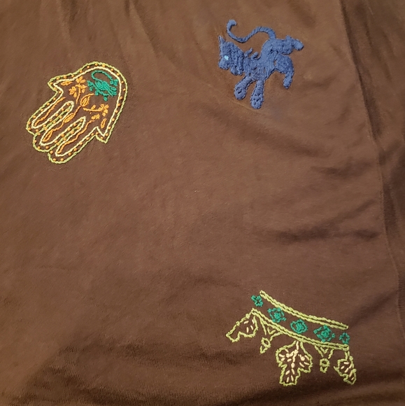 BCBG MAXAZRIA Brown Silk Cotton Tie Wrap Cardigan - Picture 8 of 14